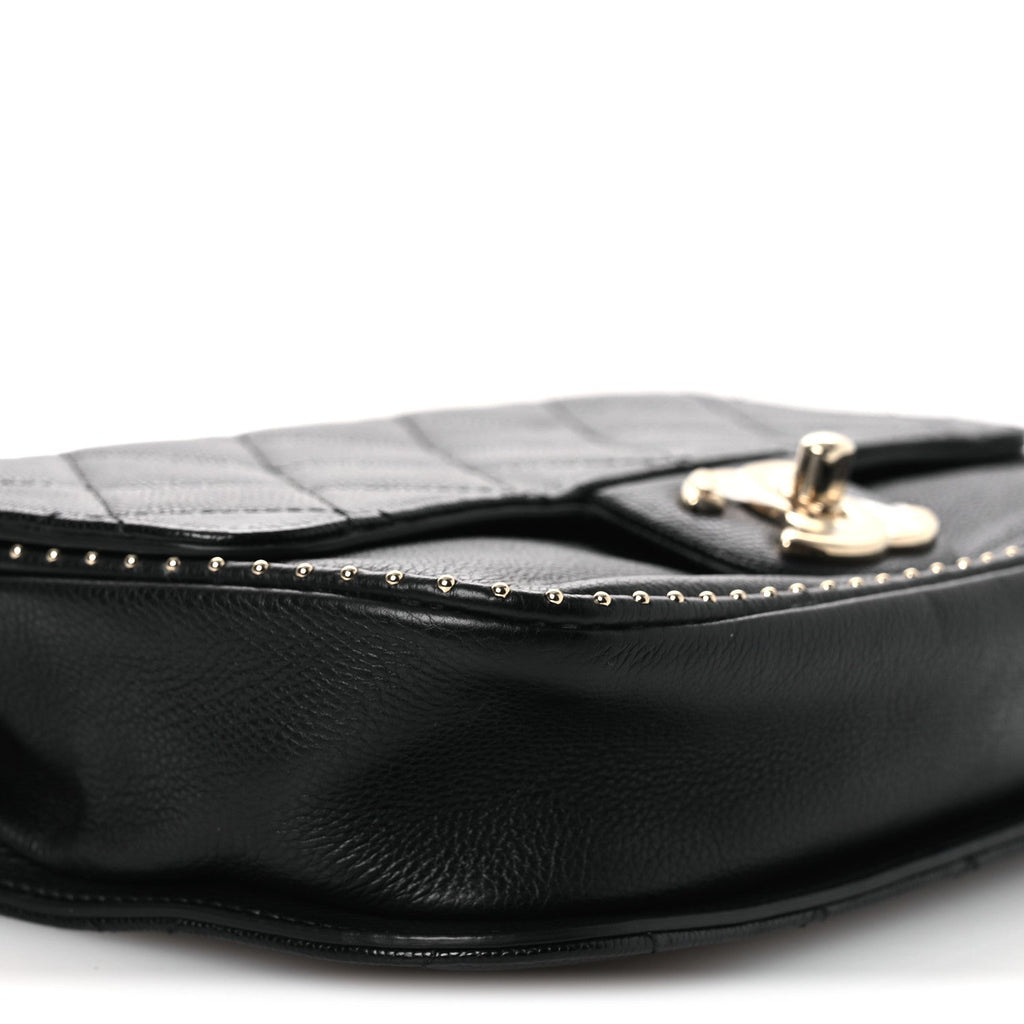 Chanel Caviar Quilted Small Studded Flap Black