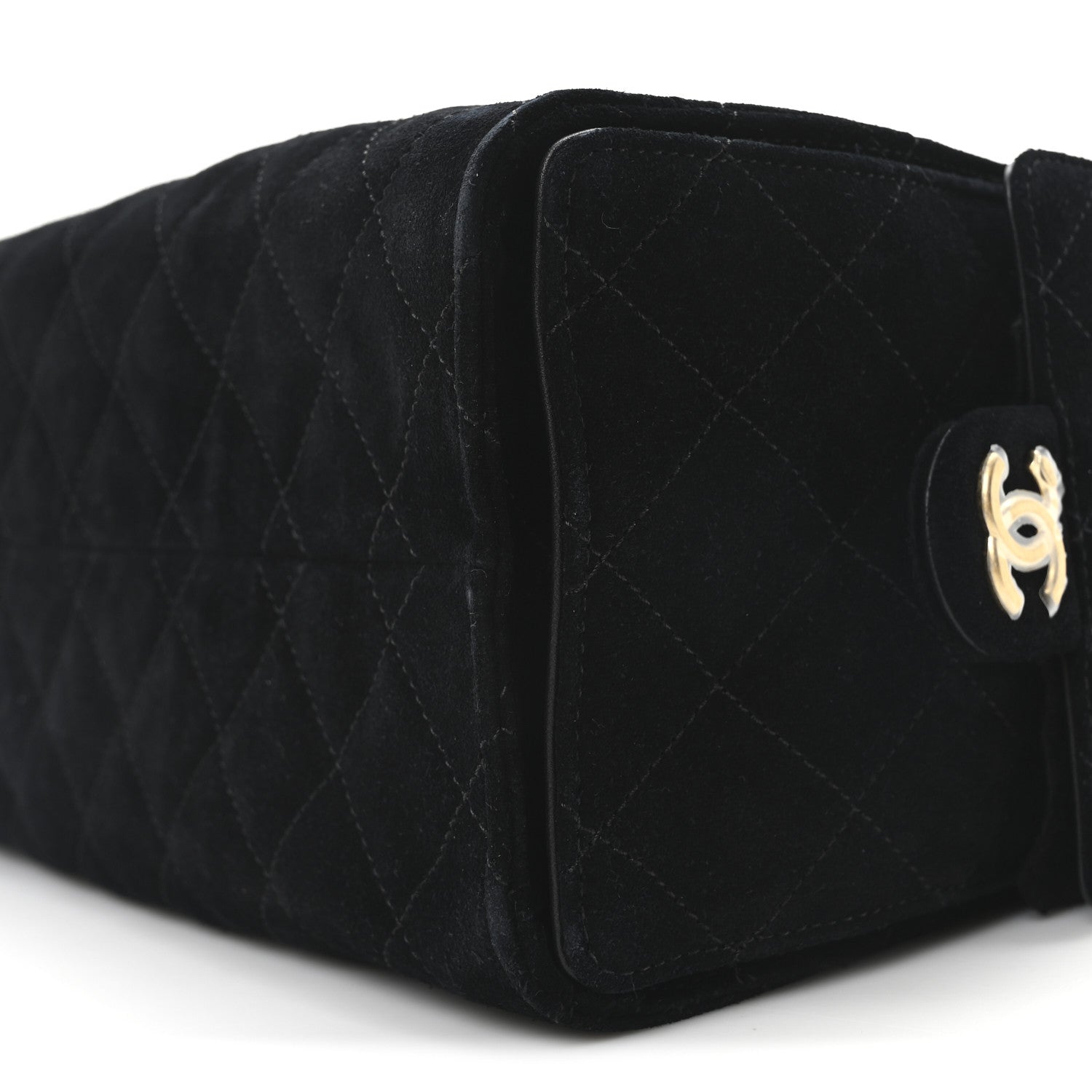 Chanel Suede Quilted Small Chanel 25 Handbag Black