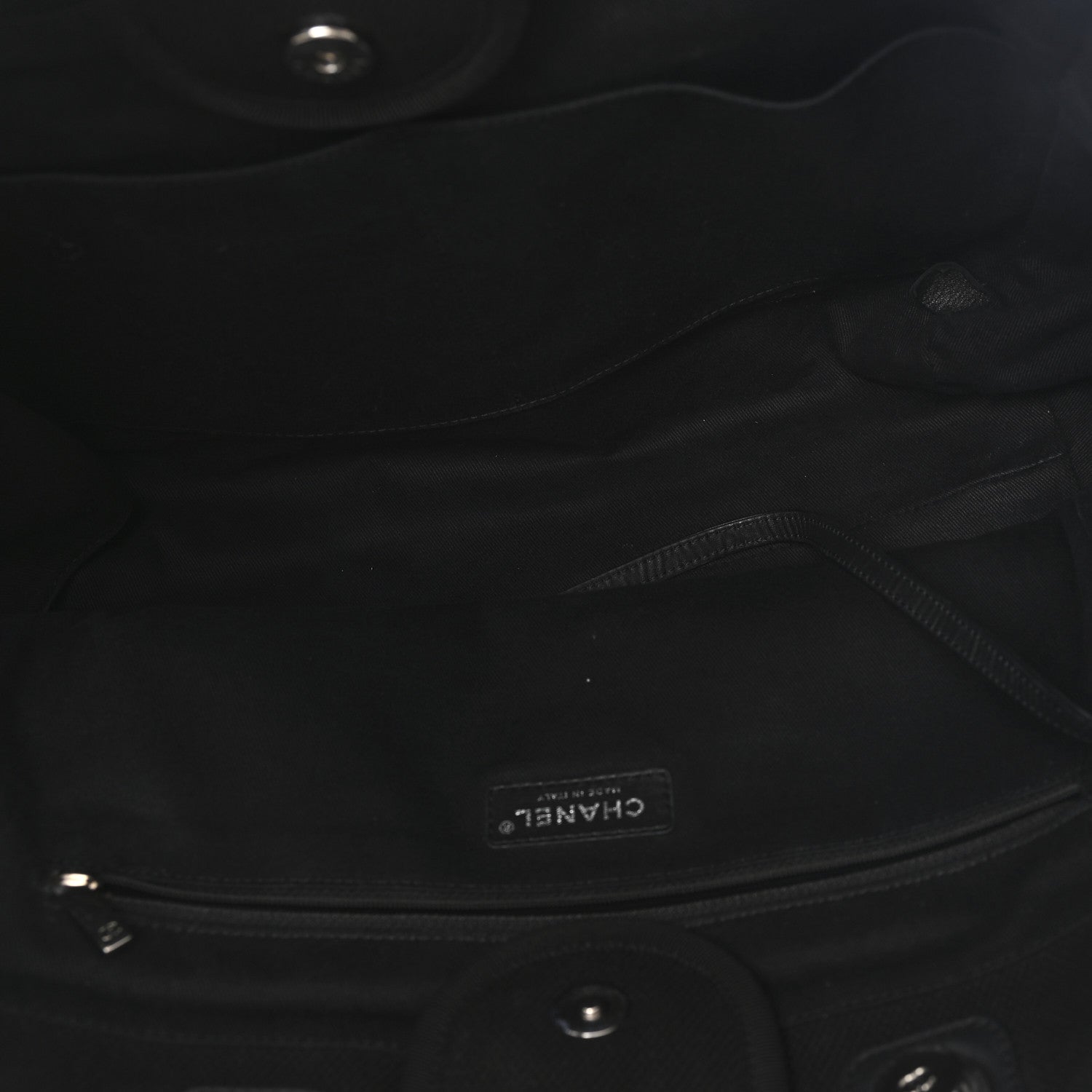 Chanel Canvas Pearl Medium Deauville Tote Black