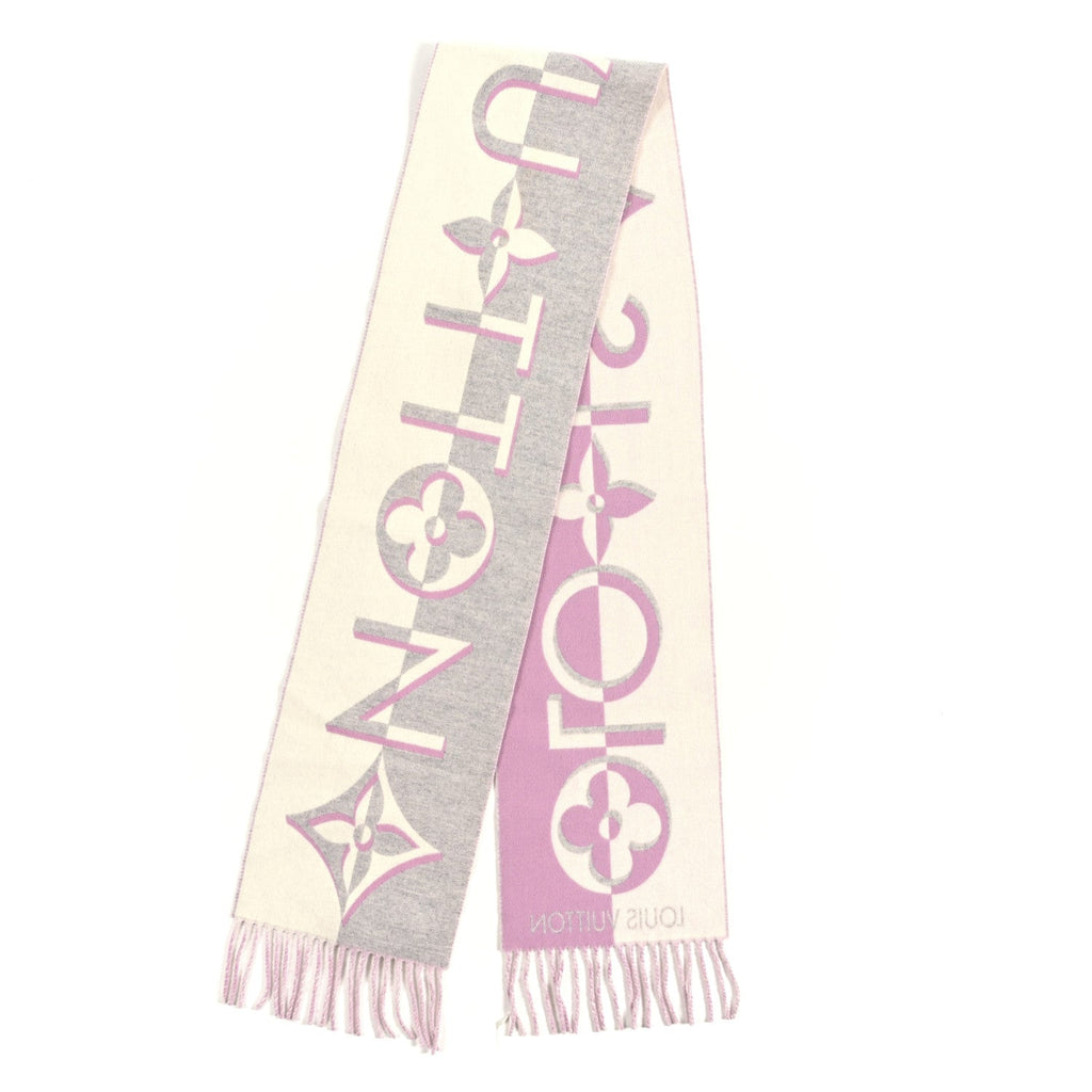 Louis Vuitton Cashmere Monogram Gradient Reykjavik Scarf Light Pink