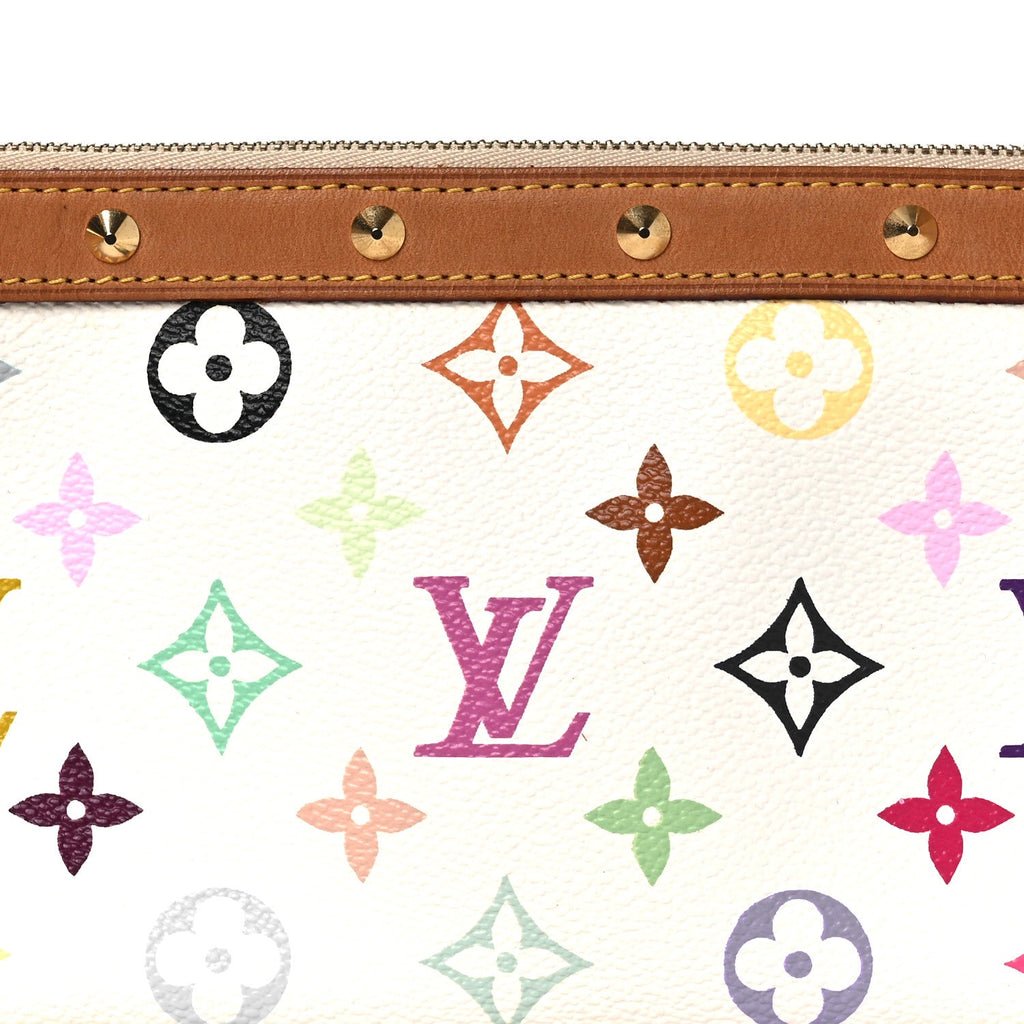 Louis Vuitton Monogram Multicolor Pochette Accessories White