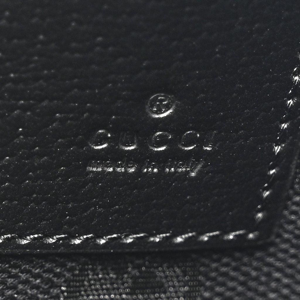 Gucci Calfskin Horsebit 1955 Wristlet Pouch Black