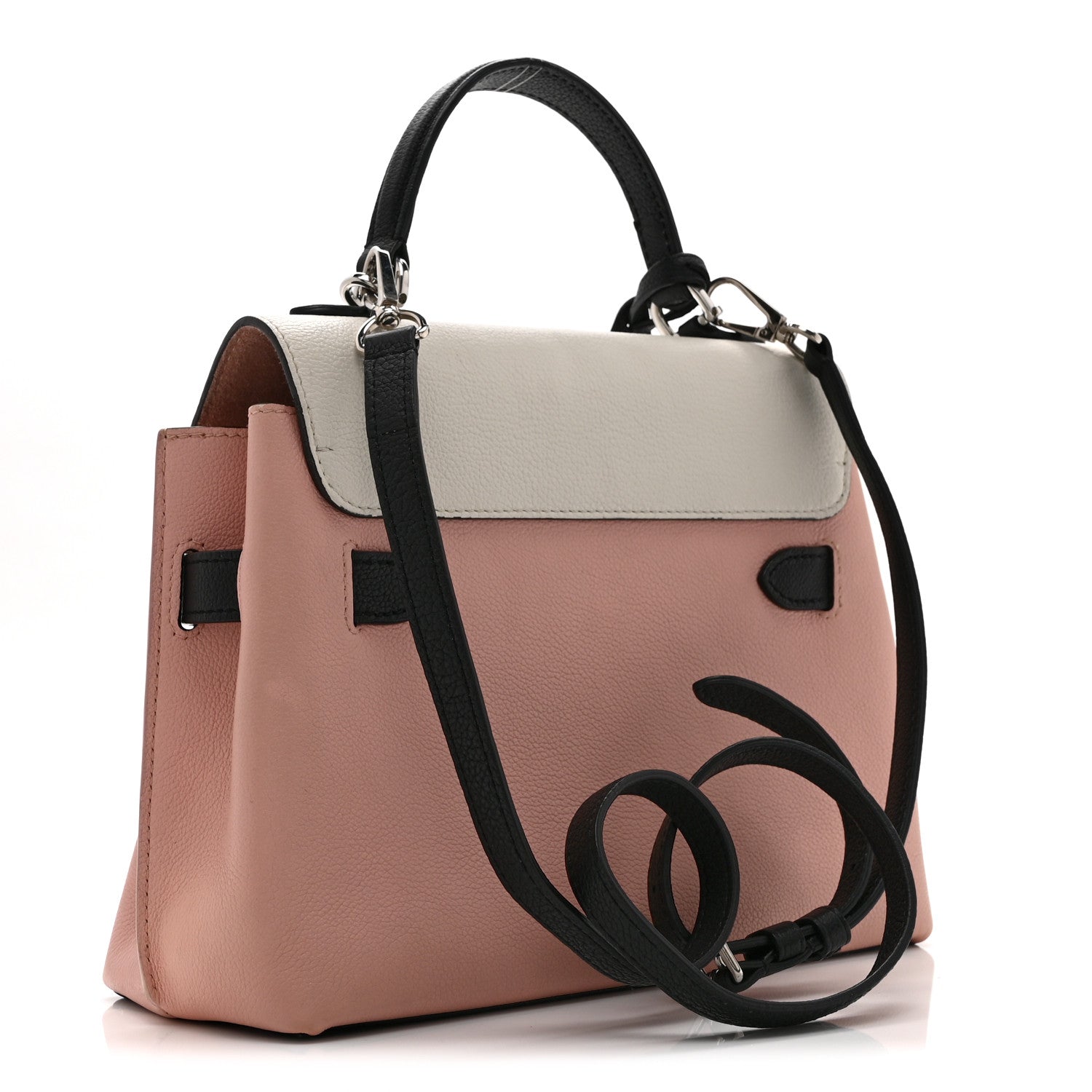 Louis Vuitton Soft Calfskin Embroidered Lockme Ever BB Rose Pink Snow White Black