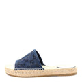 Gucci Denim Crystals GG Monogram Espadrille 20mm Slide Sandals 39 Denim
