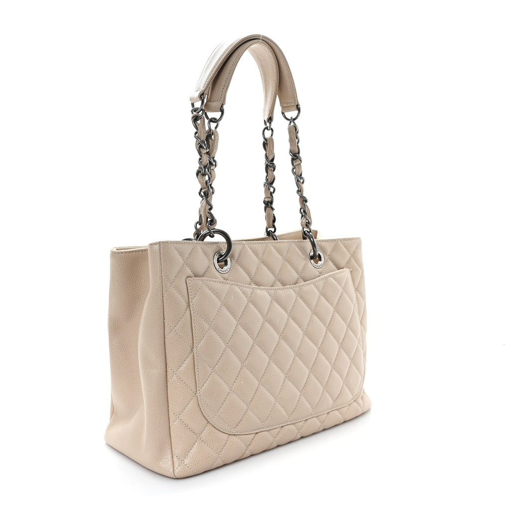 Chanel Caviar Quilted Grand Shopping Tote GST Beige