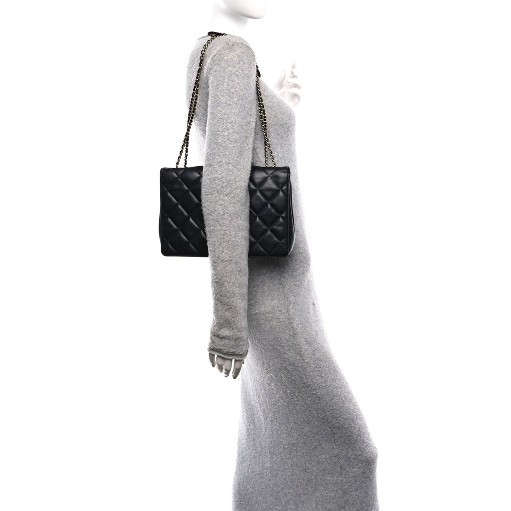 Chanel Lambskin Quilted Large Diamond CC Flap Black