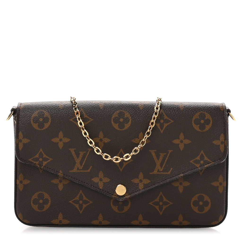 Louis Vuitton Monogram Pochette Felicie Chain Wallet Fuchsia