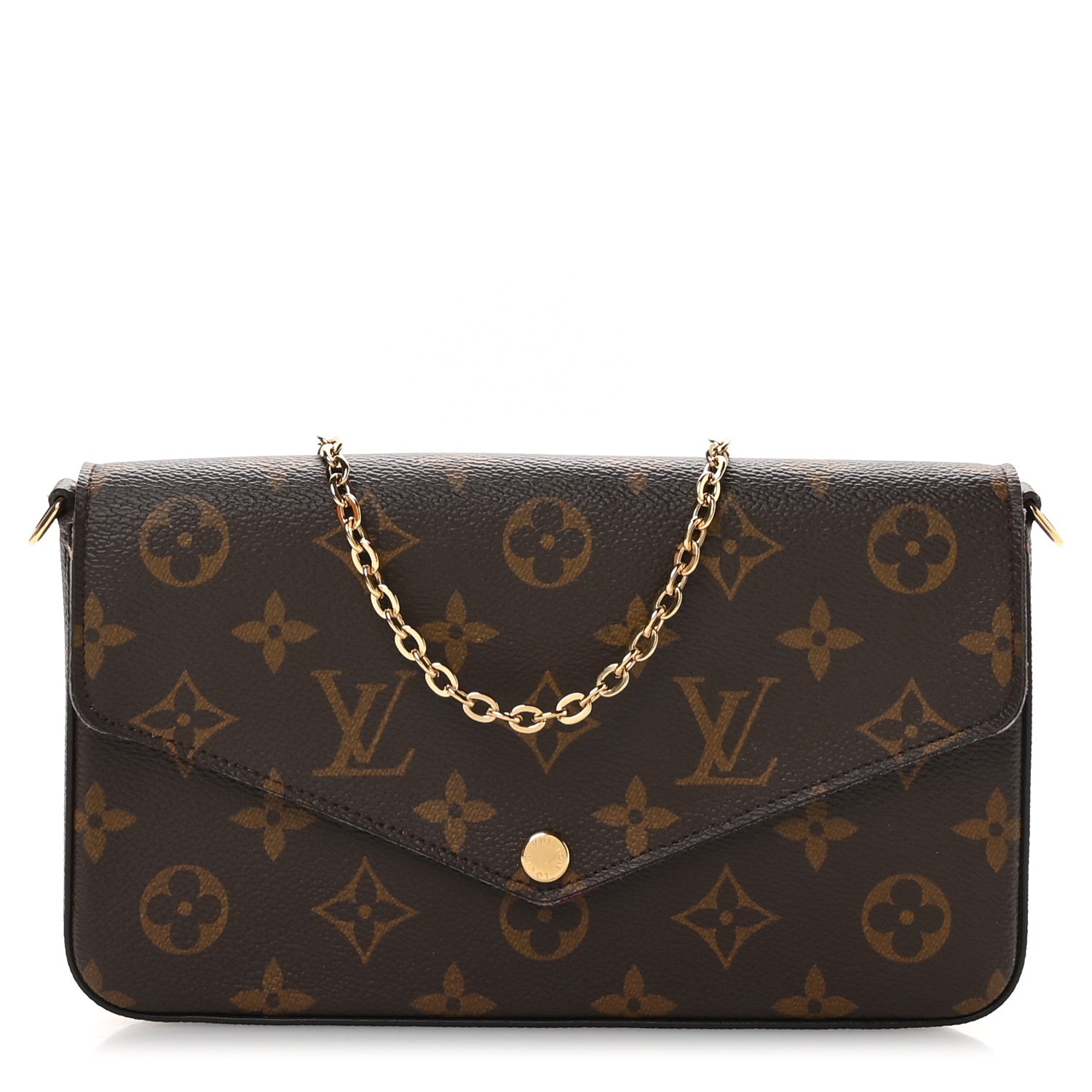 Louis Vuitton Monogram Pochette Felicie Chain Wallet Fuchsia