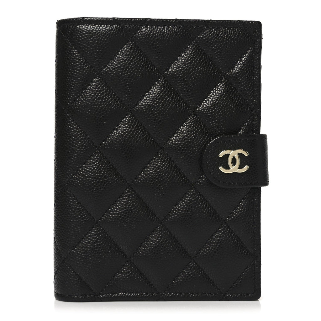 Caviar Quilted Passport Holder Black
