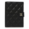 Caviar Quilted Passport Holder Black
