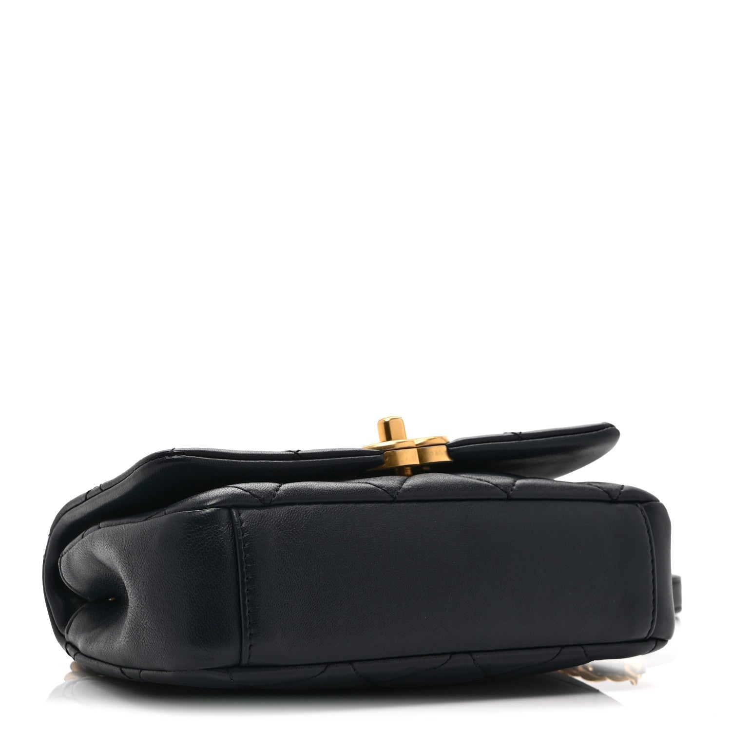Chanel Shiny Lambskin Small Chain Is More Flap Navy Blue