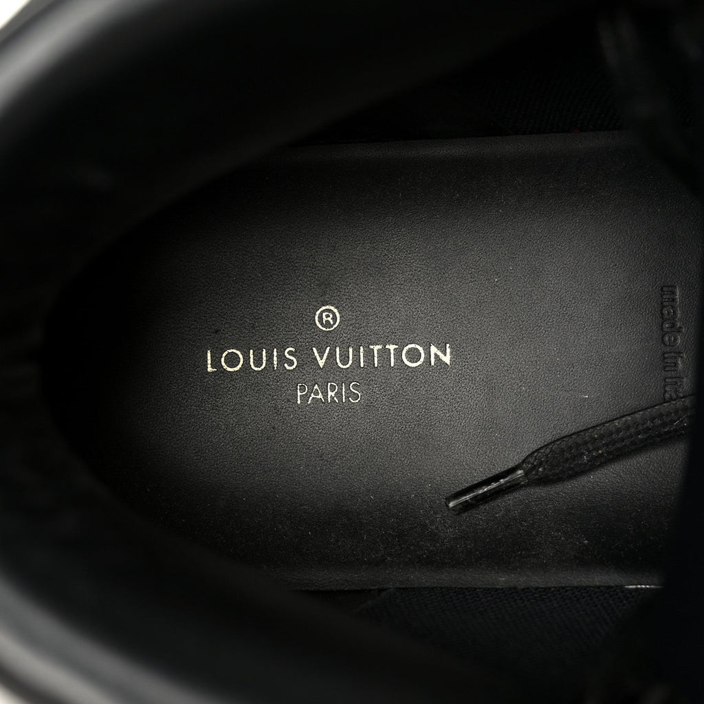 Louis Vuitton Calfskin Rivoli High Top Sneakers 12 Black Multicolor