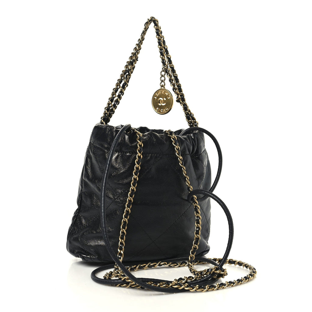 Chanel Shiny Calfskin Quilted Mini Chanel 22 Black