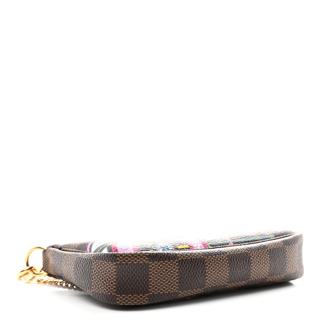 Louis Vuitton Damier Ebene 2020 Christmas Animation Big Wheel Mini Pochette Accessories Rose Ballerine