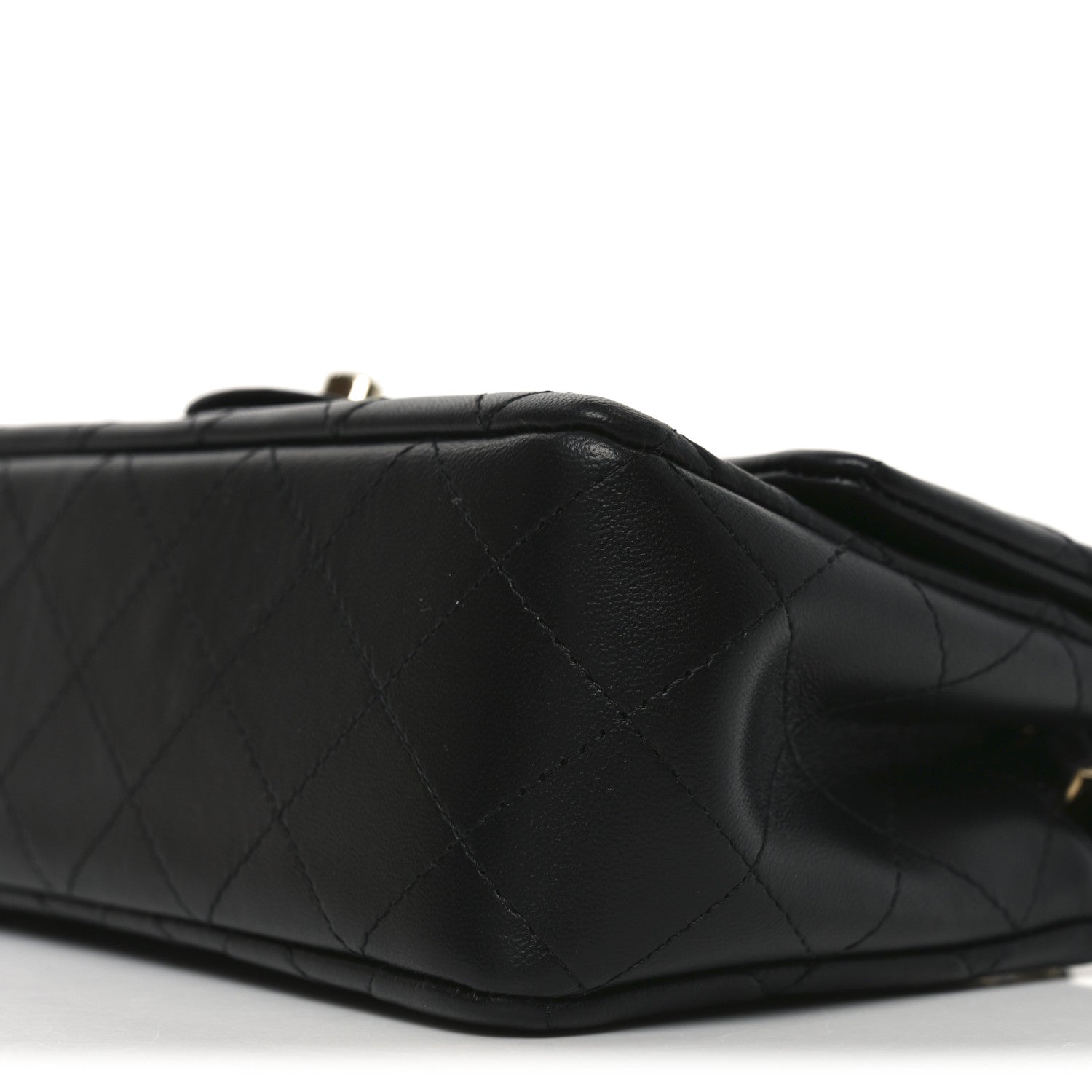 Chanel Lambskin Quilted Mini Rectangular Flap Black