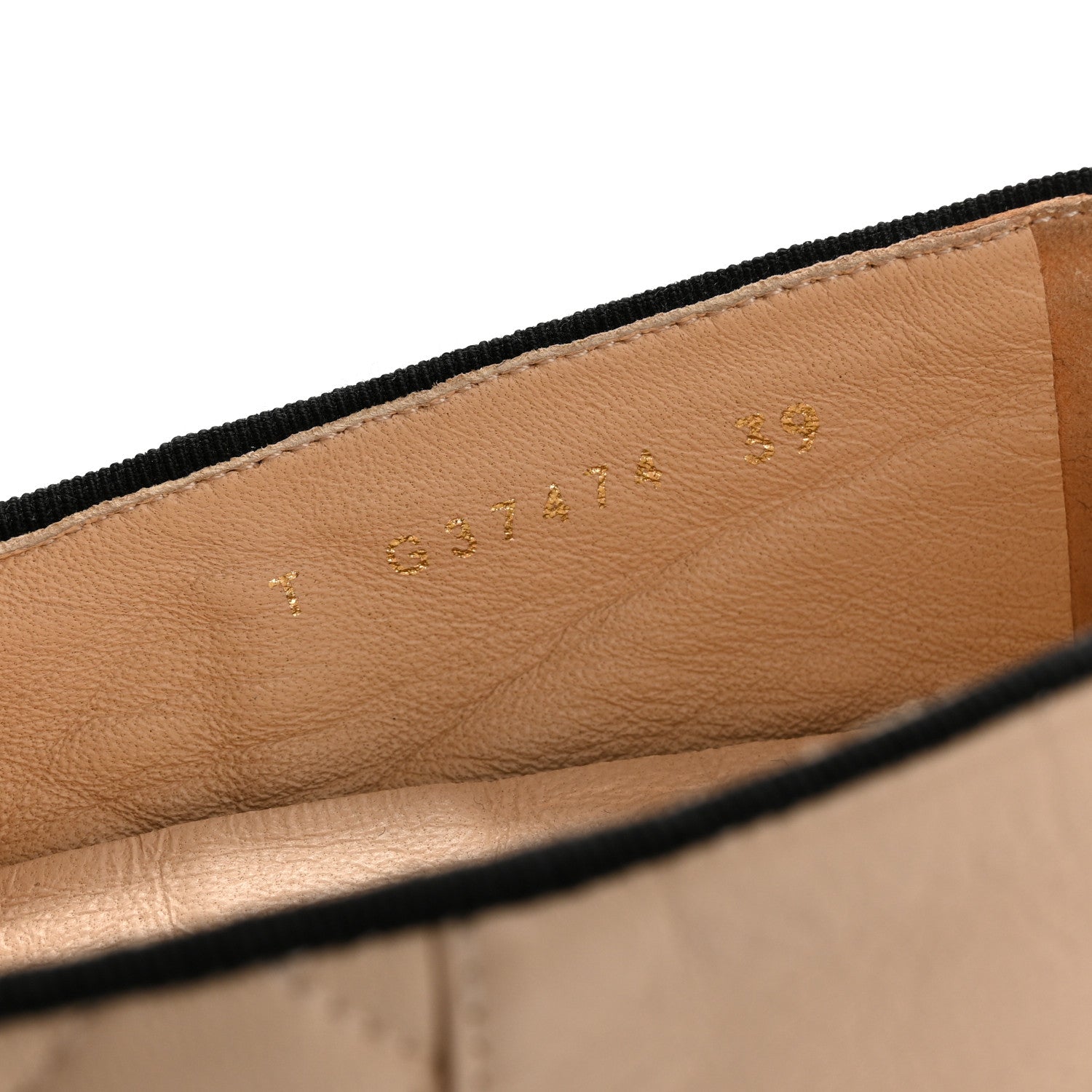 Lambskin Quilted Cap Toe Slipper With Pouch 39 Beige Black