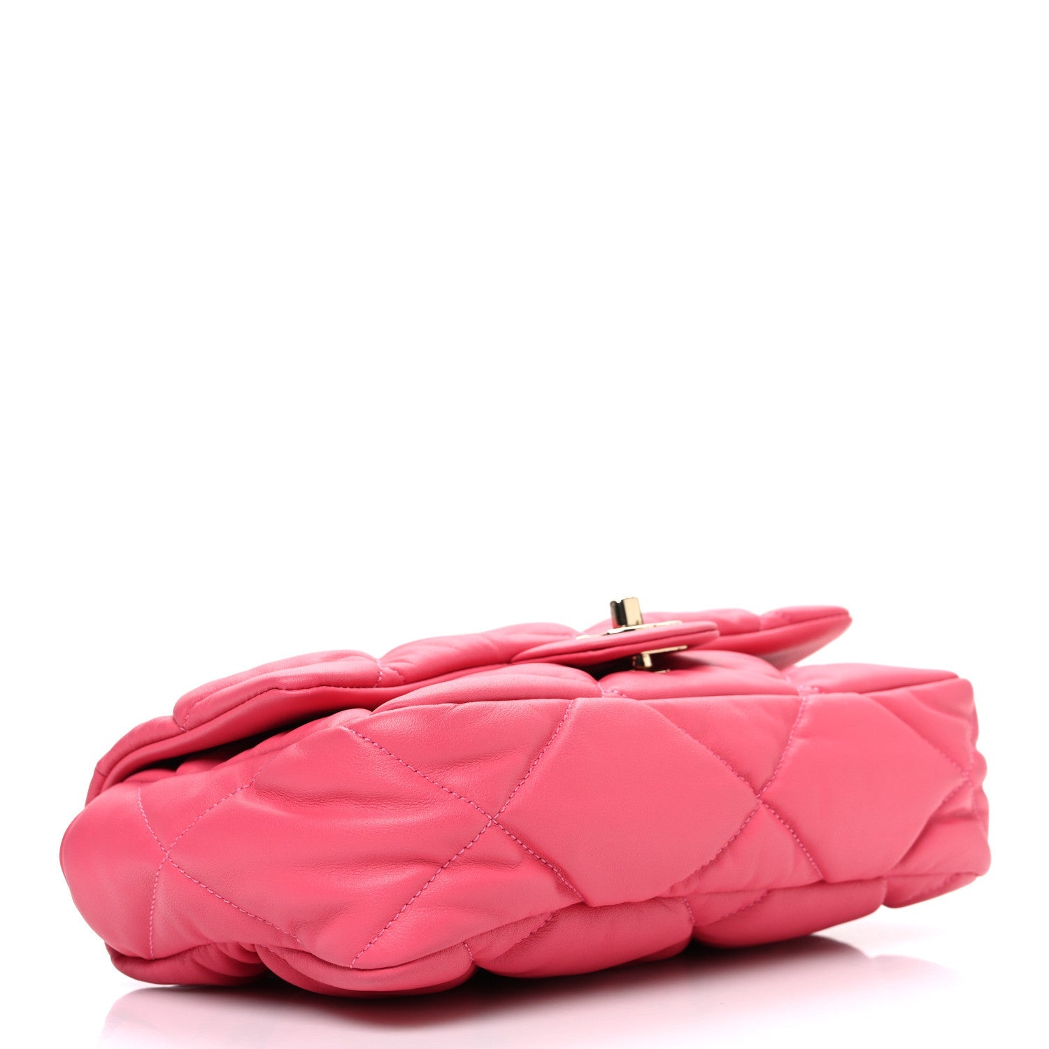 Chanel Calfskin Quilted Medium Bubbly Flap Pink