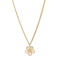 Crystal CC Flower Pendant Necklace Gold