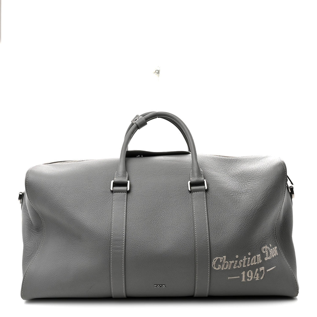 Christian Dior Calfskin Lingot 50 Bag Grey