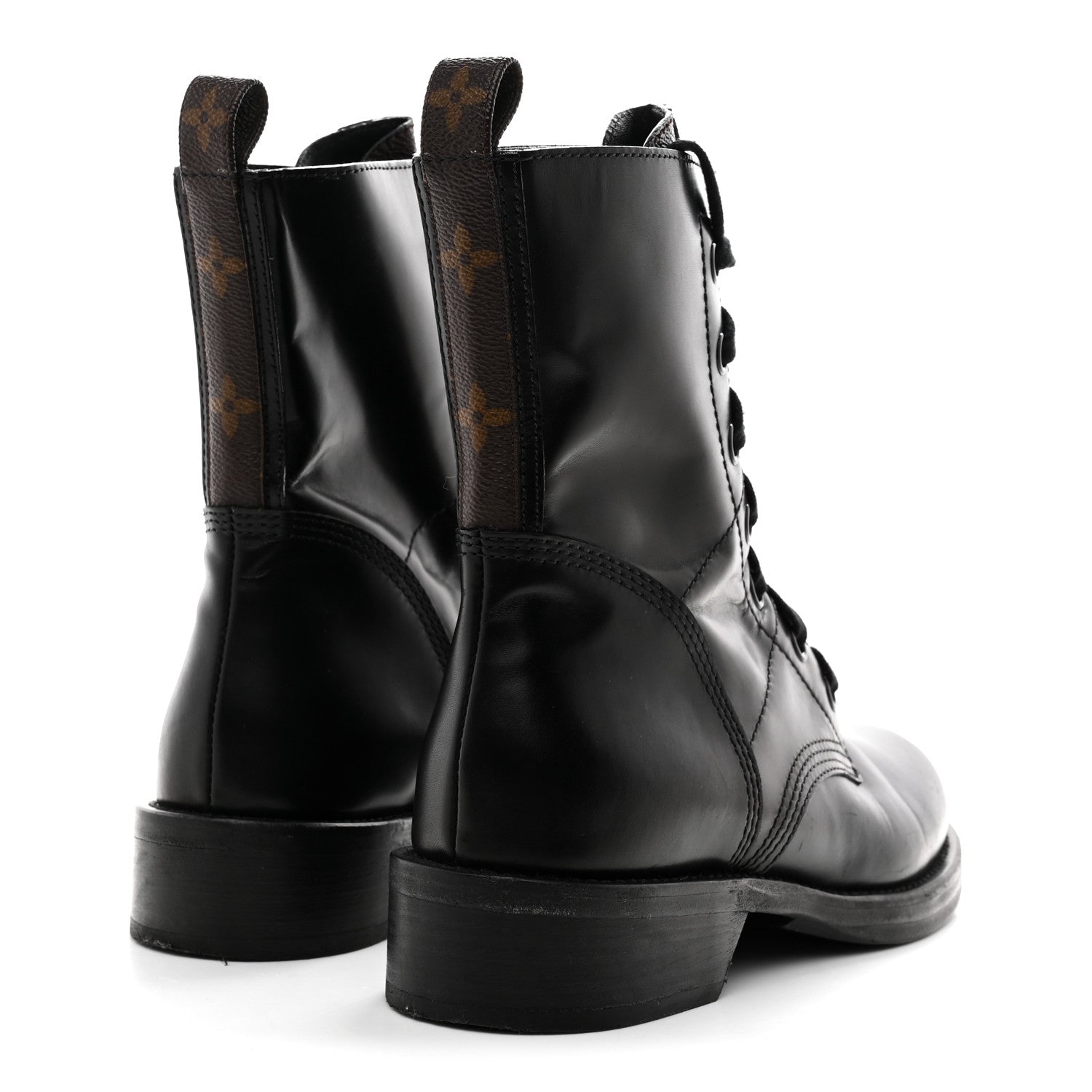 Louis Vuitton Calfskin Monogram Metropolis Flat Ranger Boots 39 Black