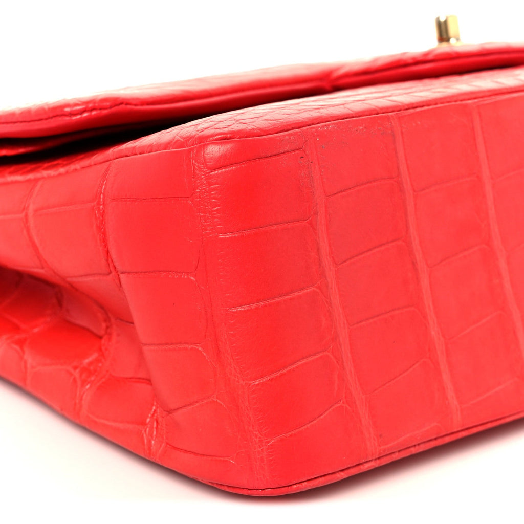 Chanel Alligator Jumbo Double Flap Red