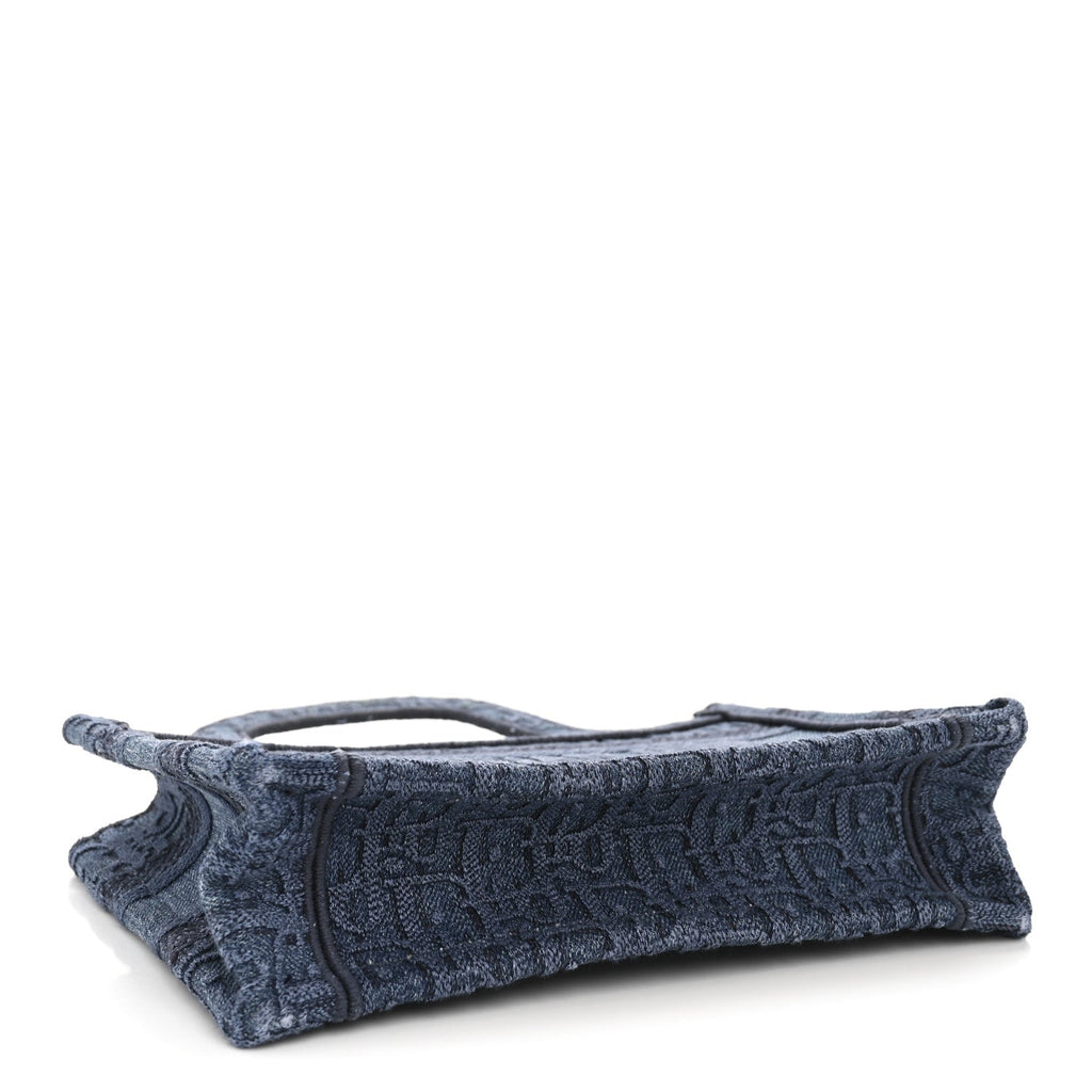 Christian Dior Oblique Denim Mini Book Tote Blue