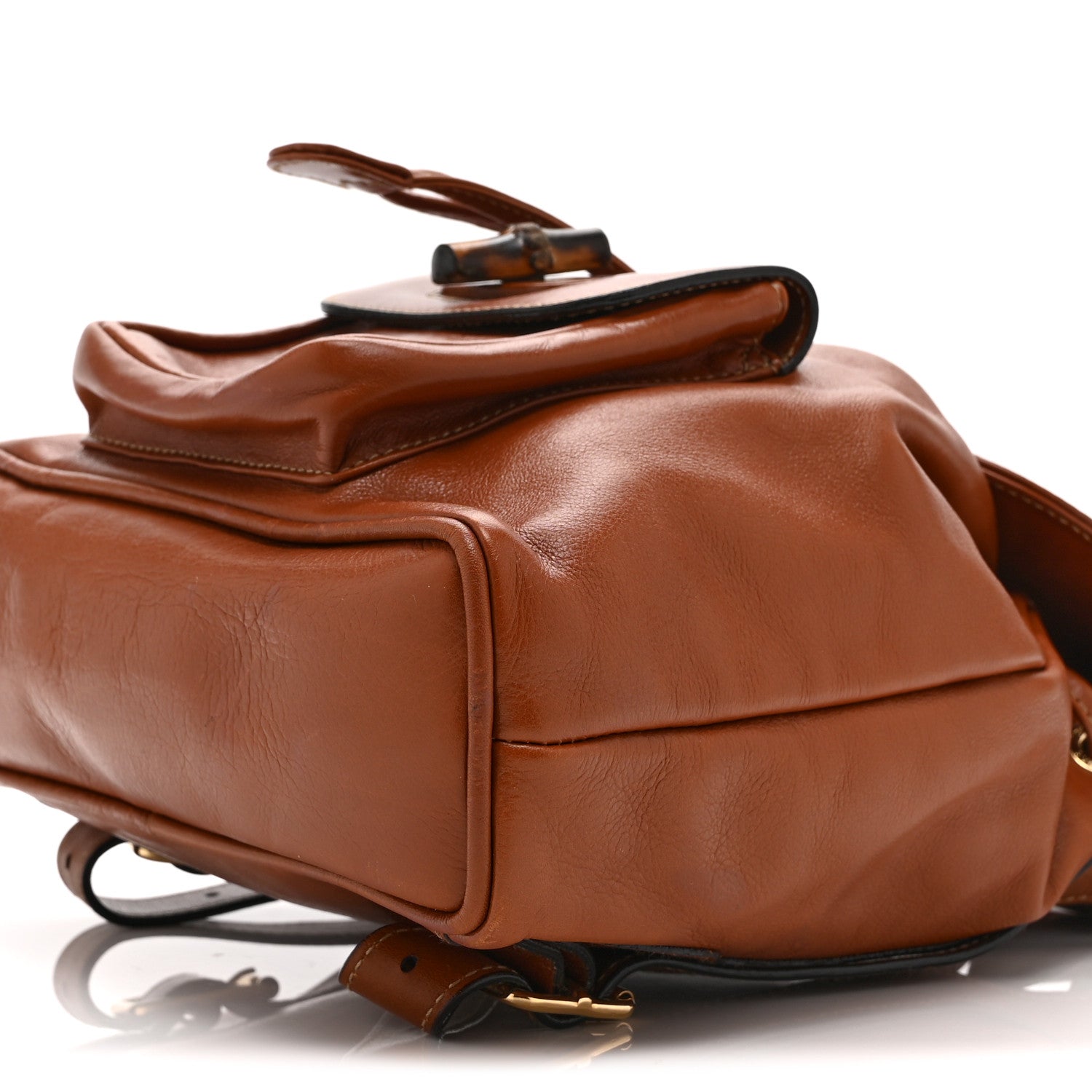 Gucci Calfskin Bamboo Mini Backpack Brown