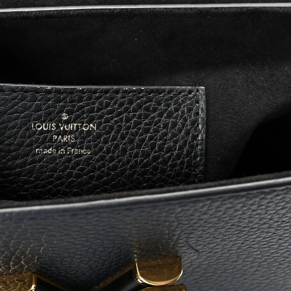 Louis Vuitton Taurillon Smooth Calfskin Scrunchie Twist One Handle MM Black