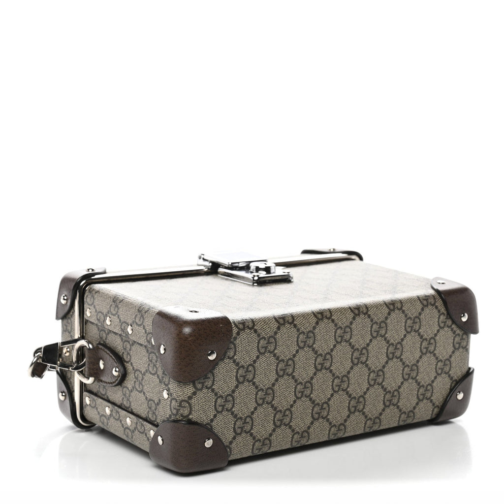 Gucci GG Supreme Monogram Globe-Trotter Beauty Case Brown