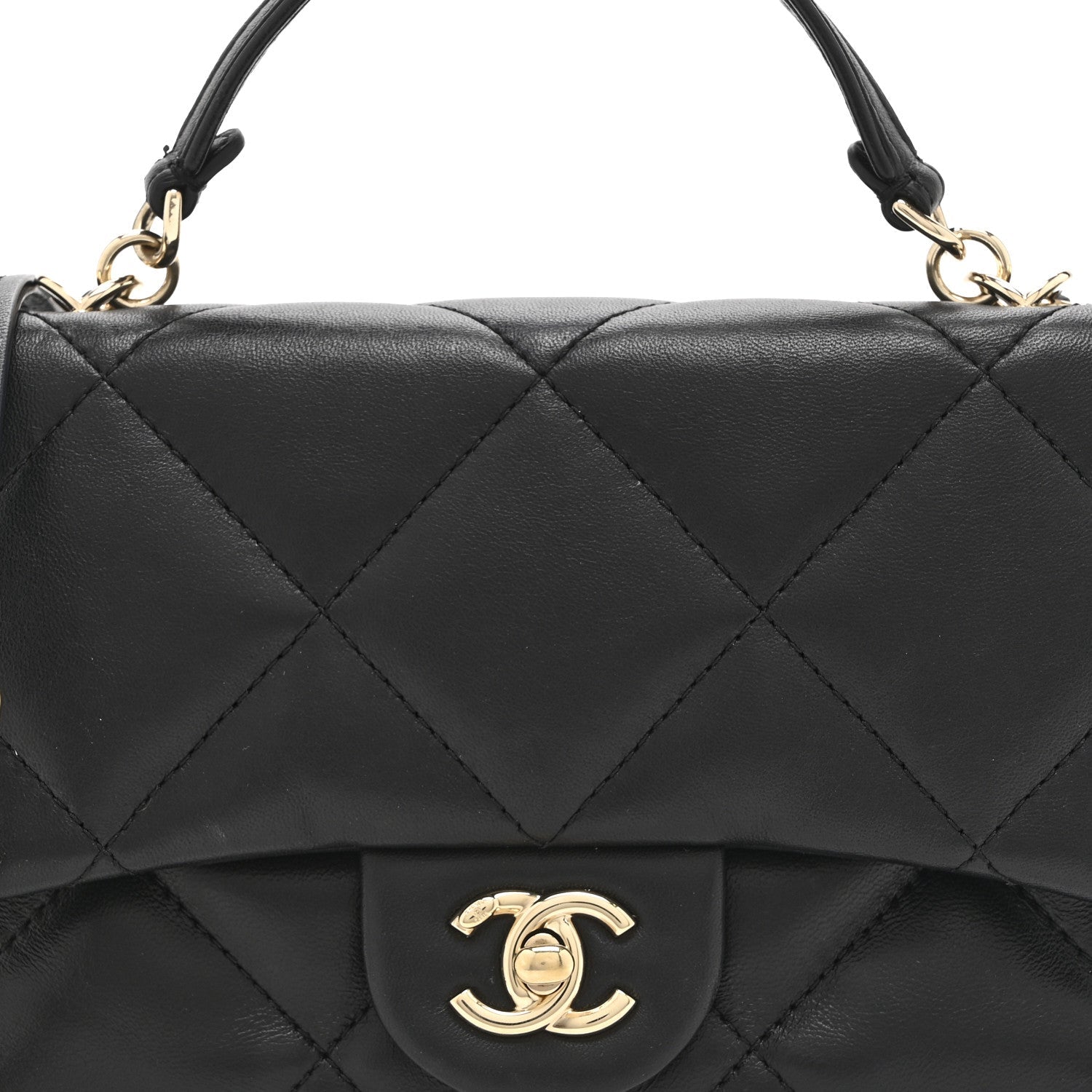Chanel Lambskin Quilted Small Easy Carry Flap Black