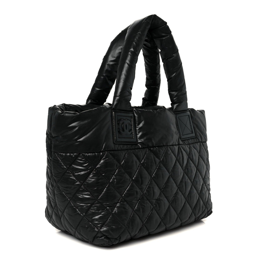 Chanel Nylon Quilted Small Coco Cocoon Tote Black