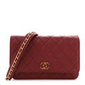 Chanel Lambskin Quilted Infinity Wallet On Chain WOC Burgundy