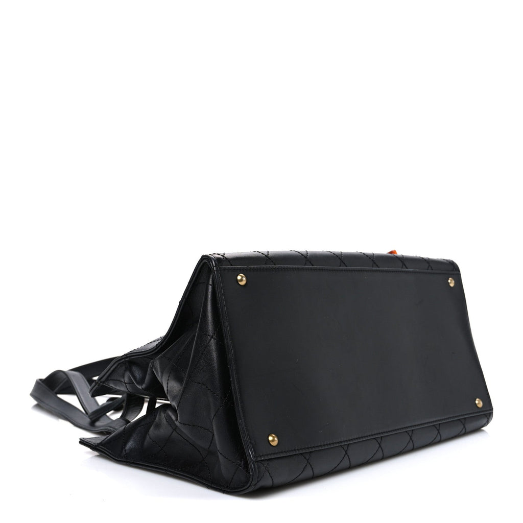 Chanel Lambskin Diamond Stitched Shoulder Bag Black