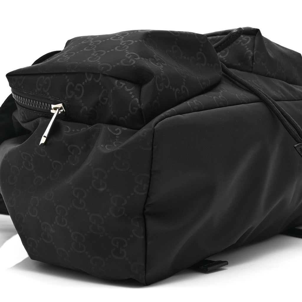 Gucci Nylon Monogram Small Single Buckle Backpack Black