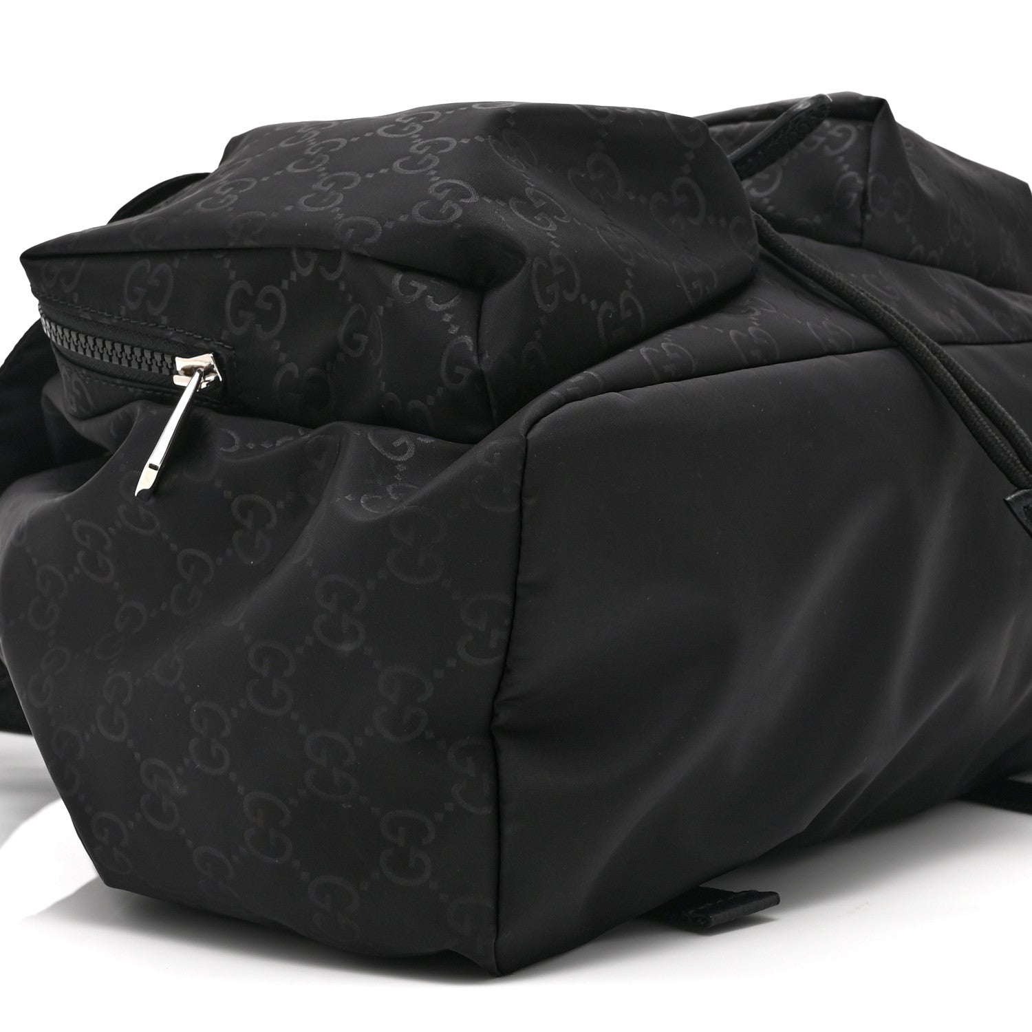 Gucci Nylon Monogram Small Single Buckle Backpack Black