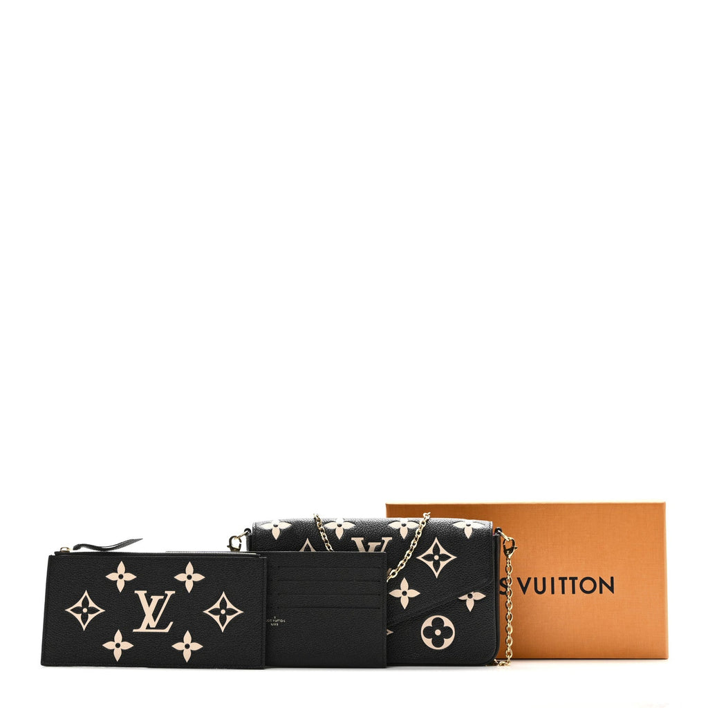 Louis Vuitton Empreinte Monogram Giant Felicie Pochette Black Beige
