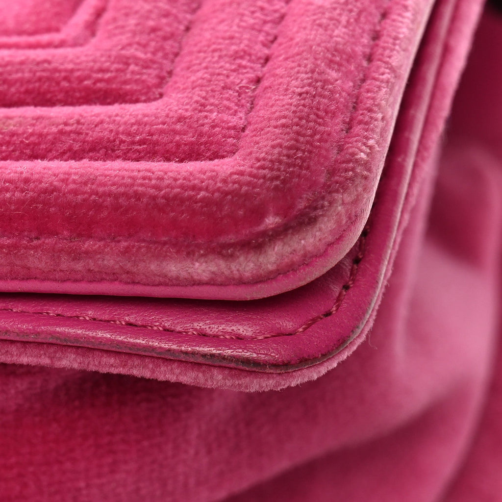 Chanel Velvet Quilted Small Boy Flap Fuchsia