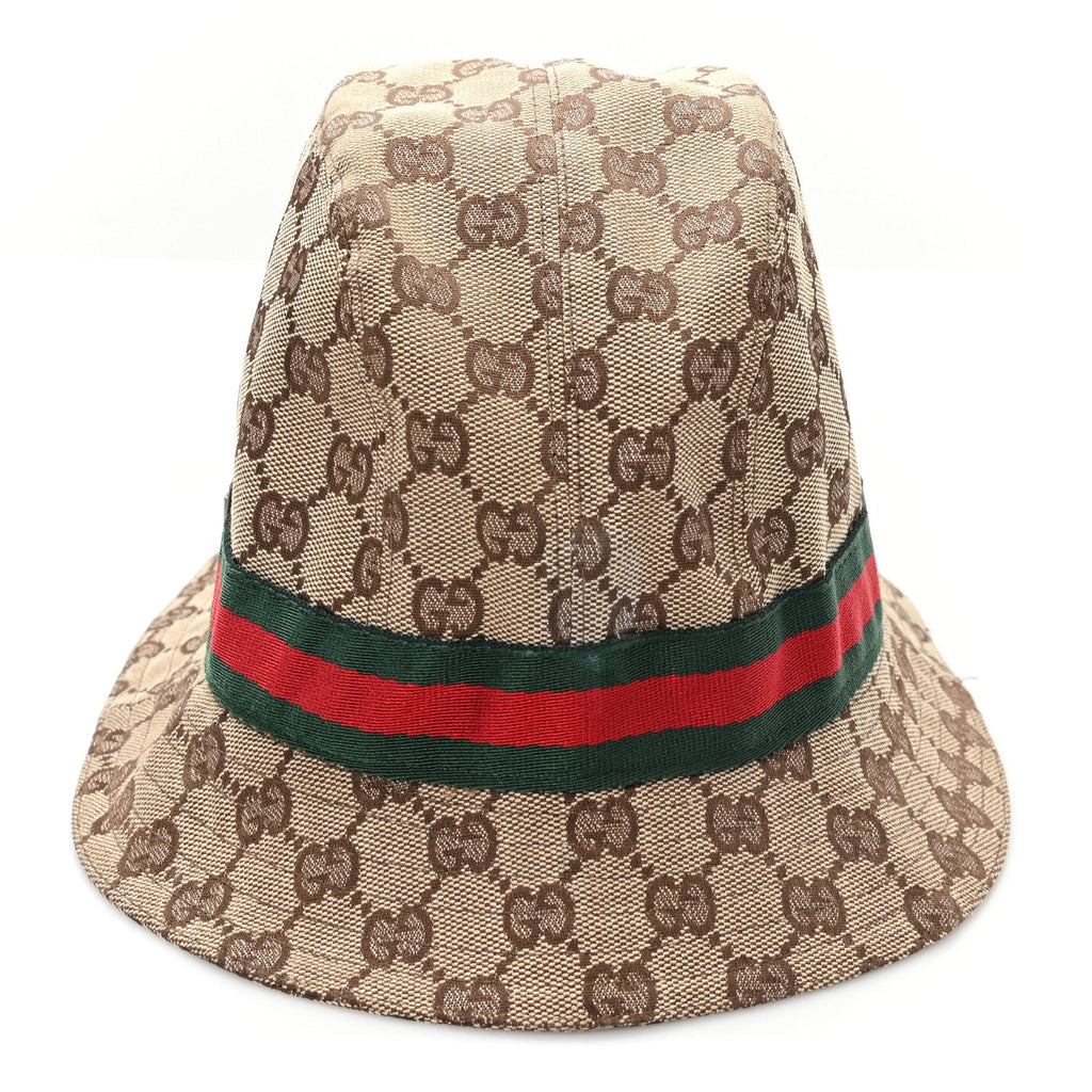 Gucci Monogram Web Bucket Hat M Brown