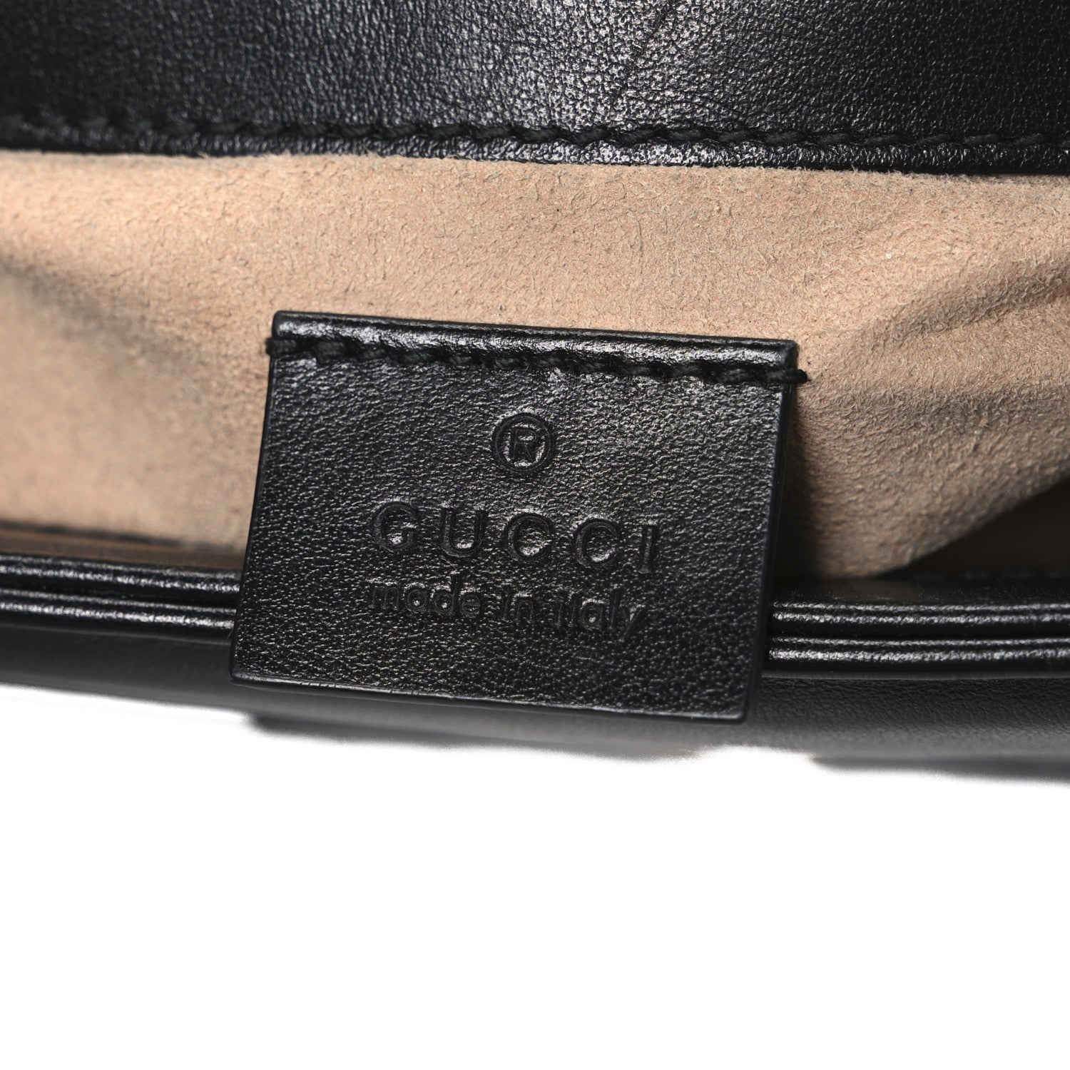 Gucci Calfskin Matelasse Mini GG Marmont Top Handle Shoulder Bag Black