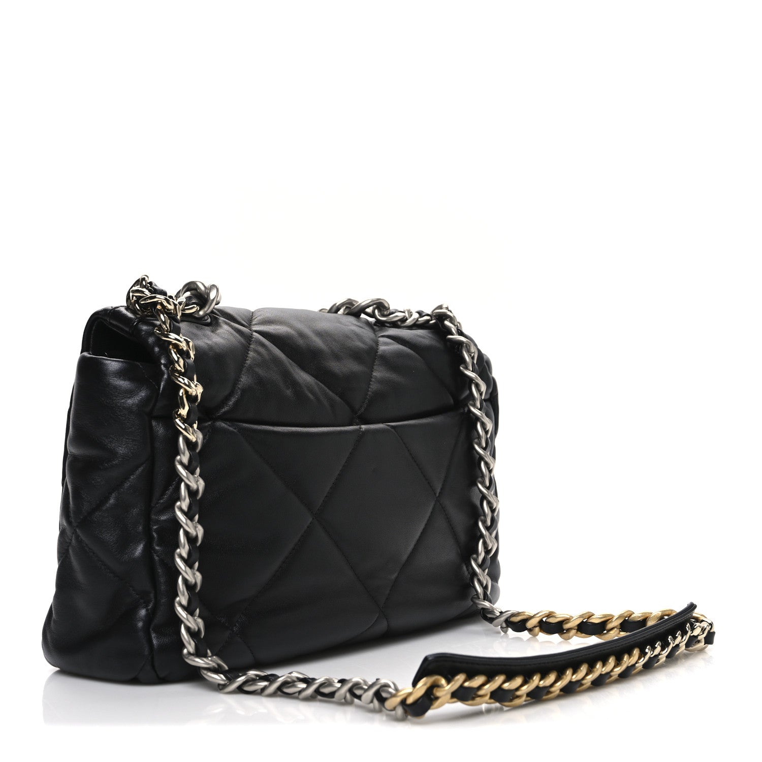 Chanel Lambskin Quilted Large Chanel 19 Flap Black