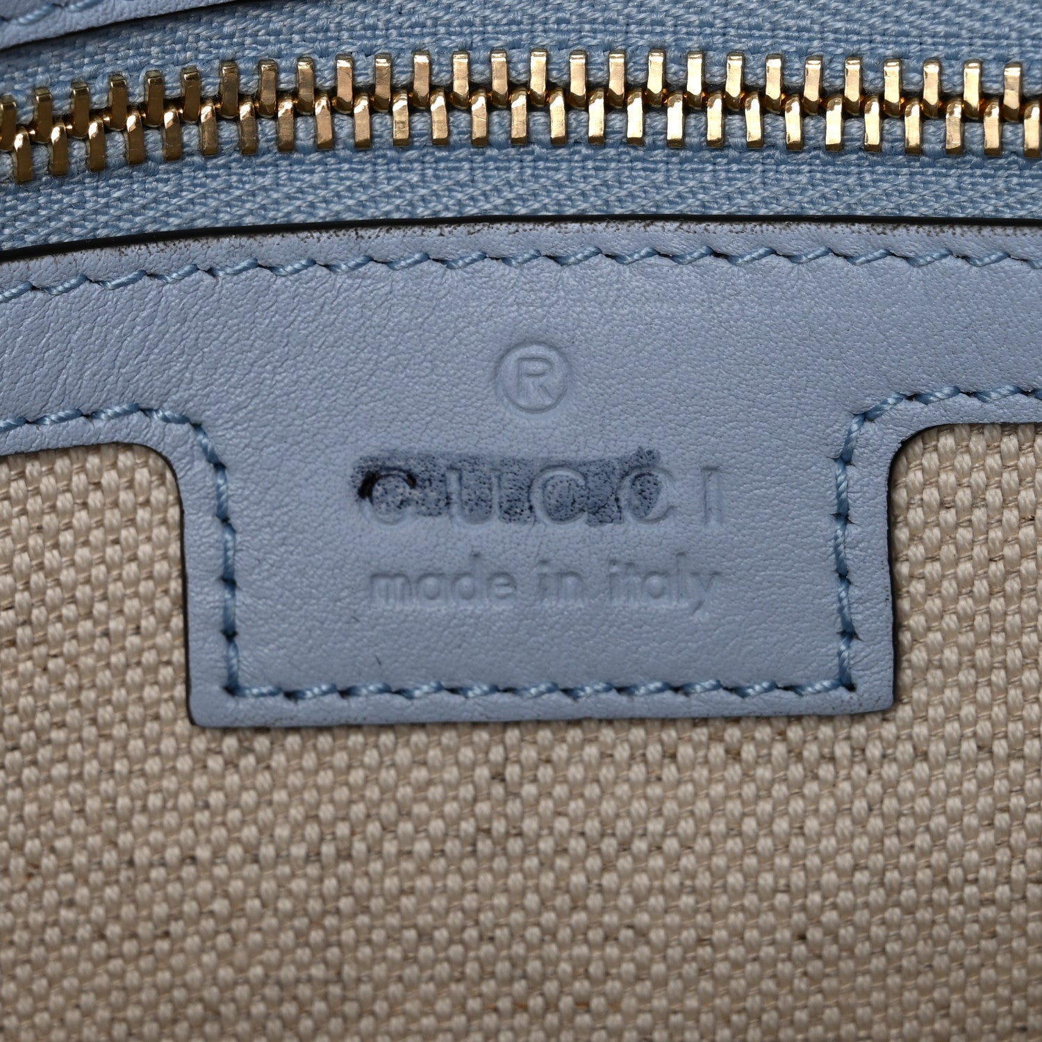 Gucci Roxy Calfskin Medium Blondie Top Handle Bag Cloudy Blue