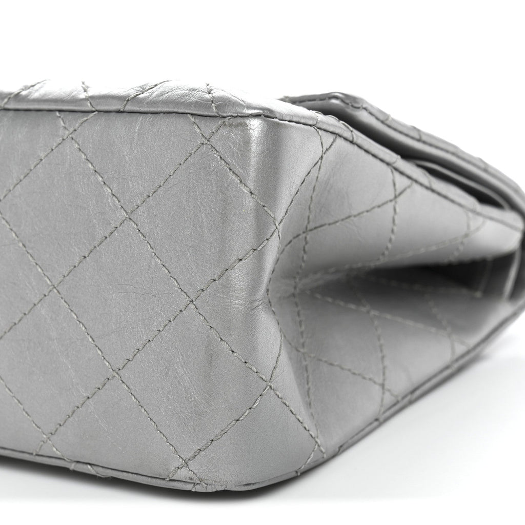 Chanel Metallic Aged Calfskin Quilted 2.55 Reissue 226 Flap Silver