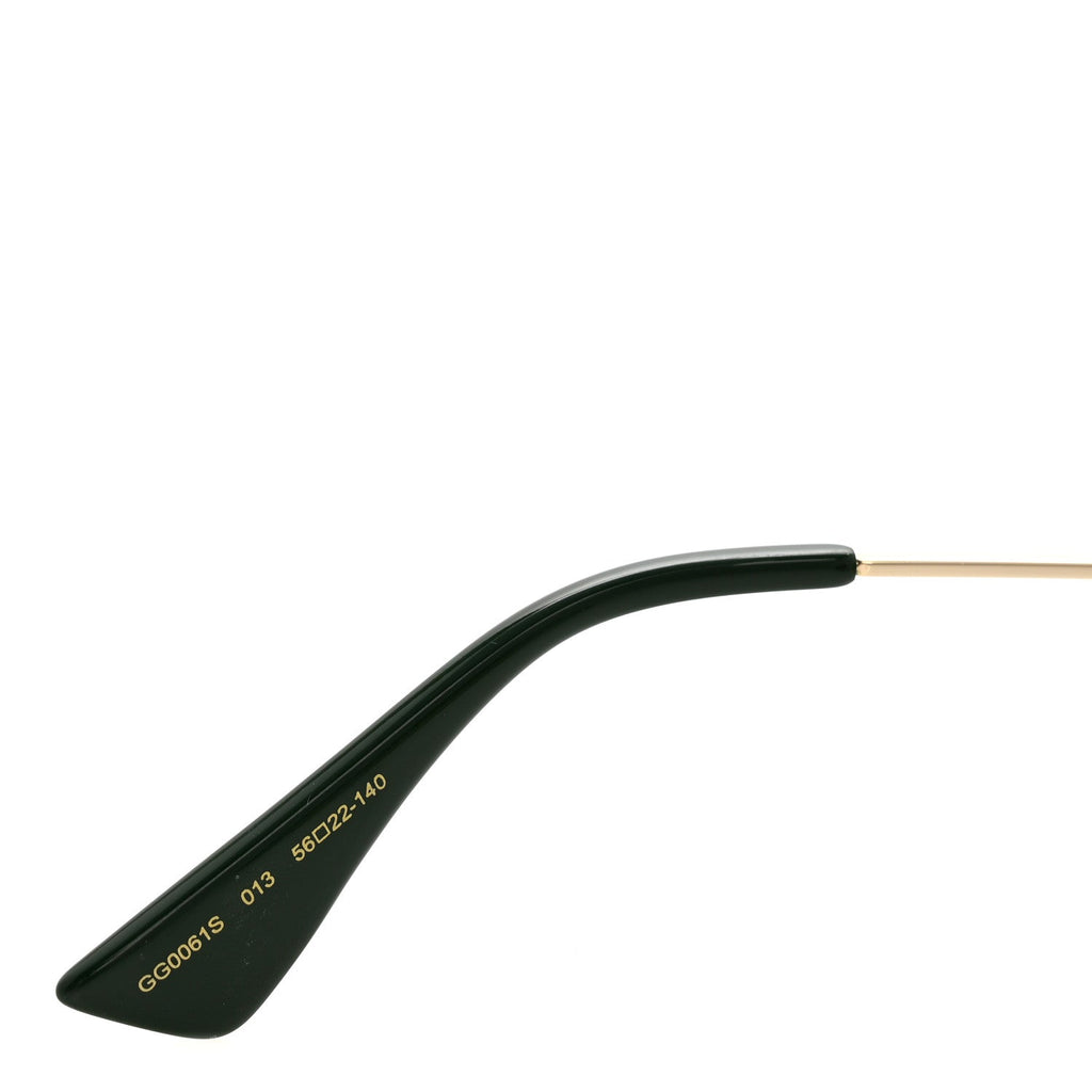 Gucci Metal Round Frame Sunglasses GG0061S Green Red Tortoise