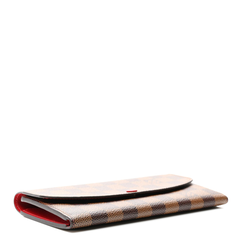Louis Vuitton Damier Ebene Emilie Wallet Red