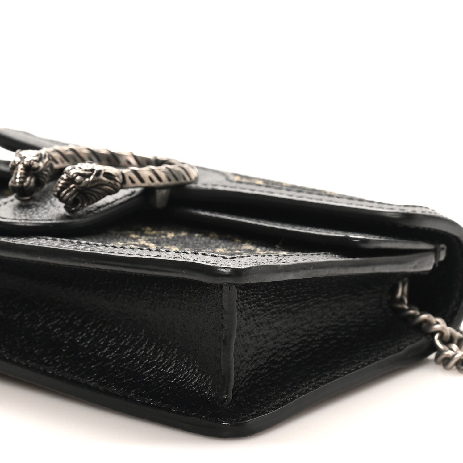 Gucci Jacquard Black Denim GG Monogram Super Mini Dionysus Shoulder Bag Black Ivory