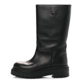 Prada Vitello Shearling Winter 2 Boots 39.5 Black