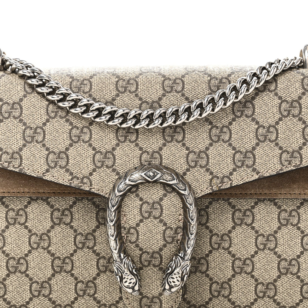 Gucci GG Supreme Monogram Small Dionysus Shoulder Bag Taupe