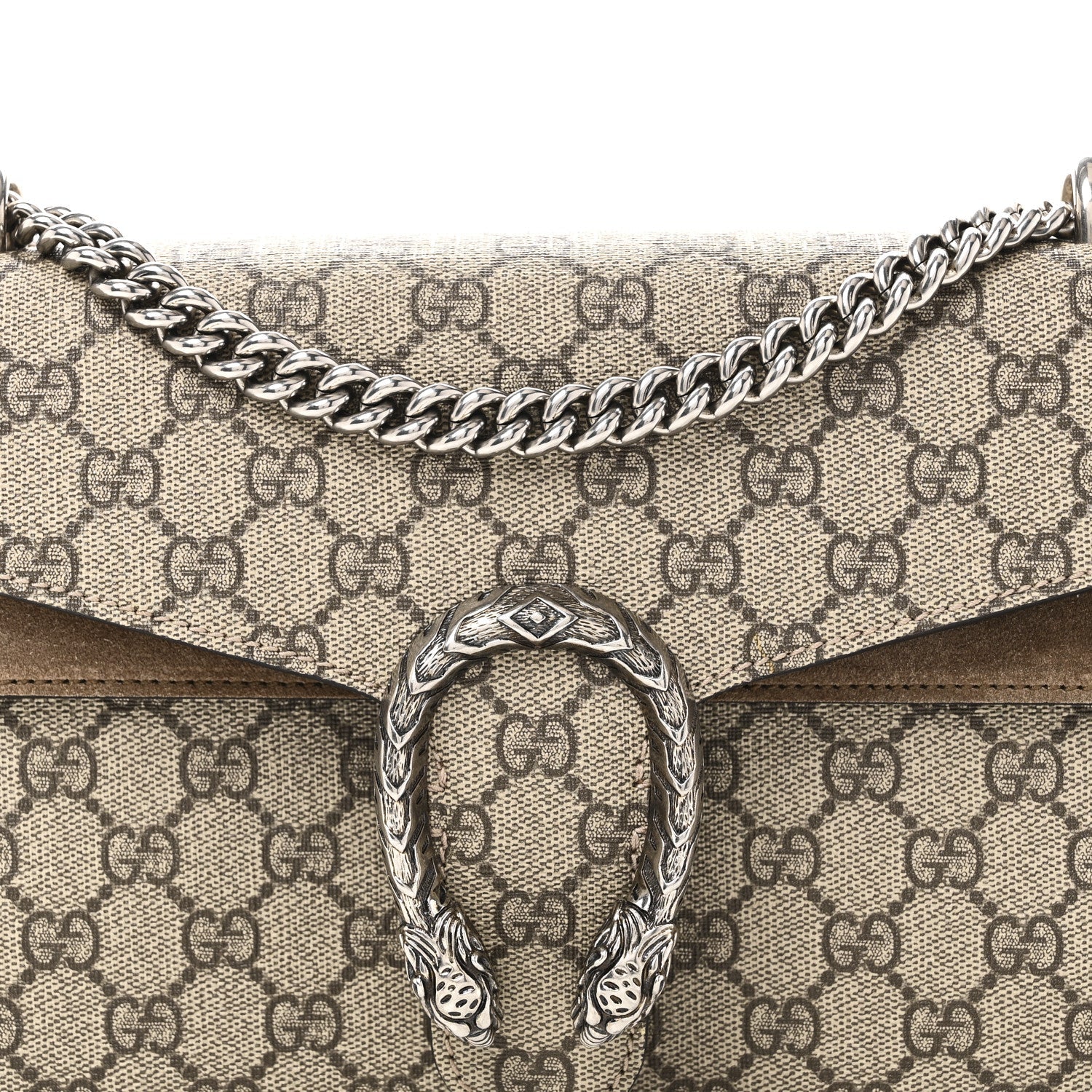 Gucci GG Supreme Monogram Small Dionysus Shoulder Bag Taupe