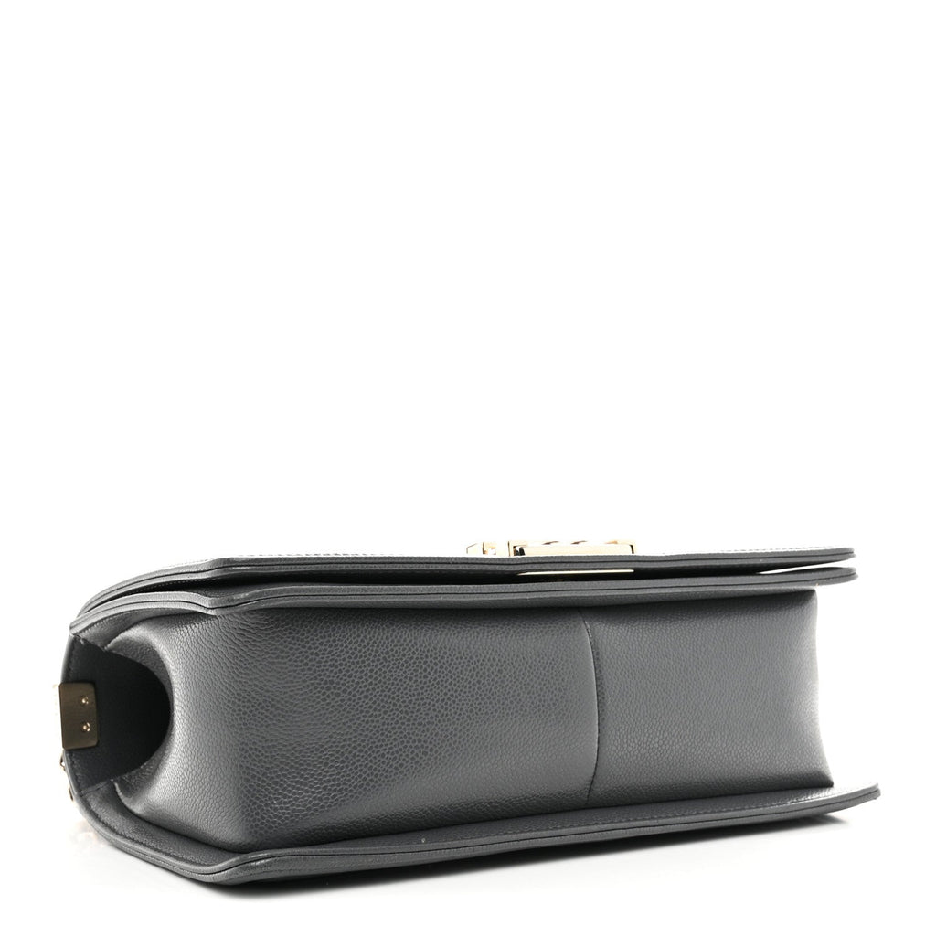 Chanel Caviar Quilted Medium Boy Flap Dark Grey