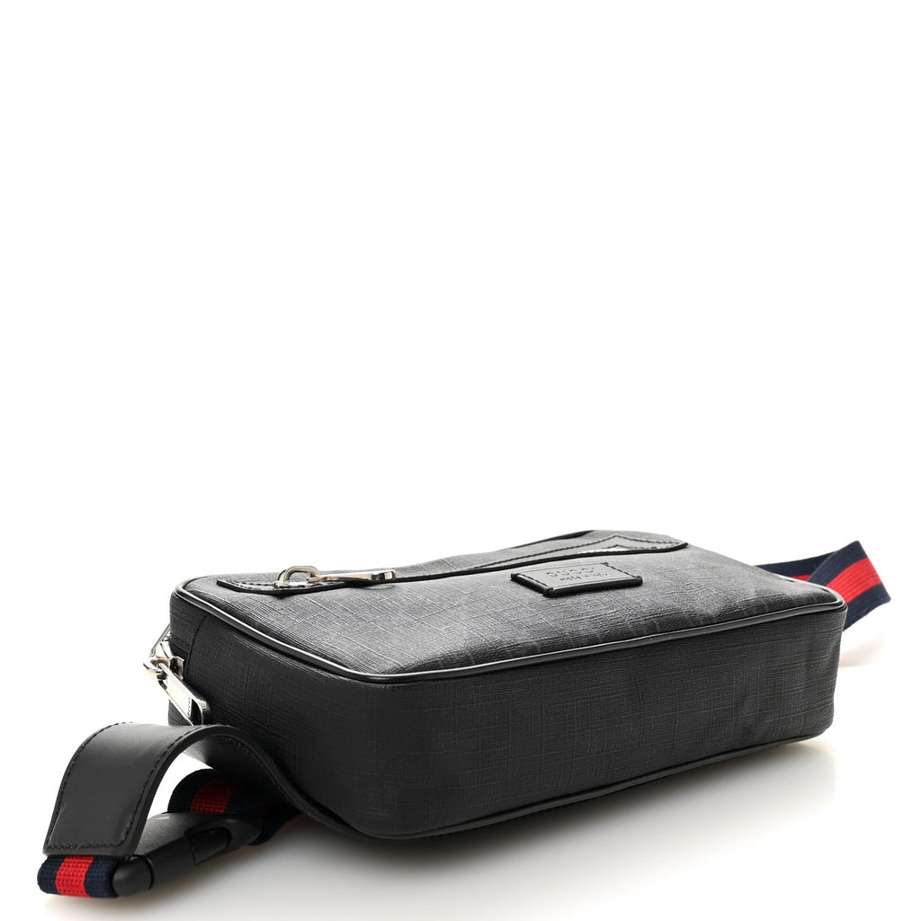 Gucci Soft GG Supreme Monogram Web Belt Bag Black Grey